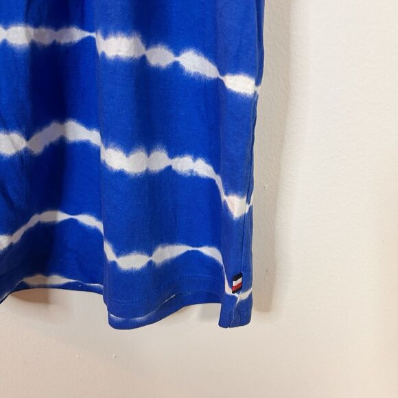 Tommy Hilfiger Womens XL Blue Stripe Dress Graphic Logo Casual - Picture 5 of 8